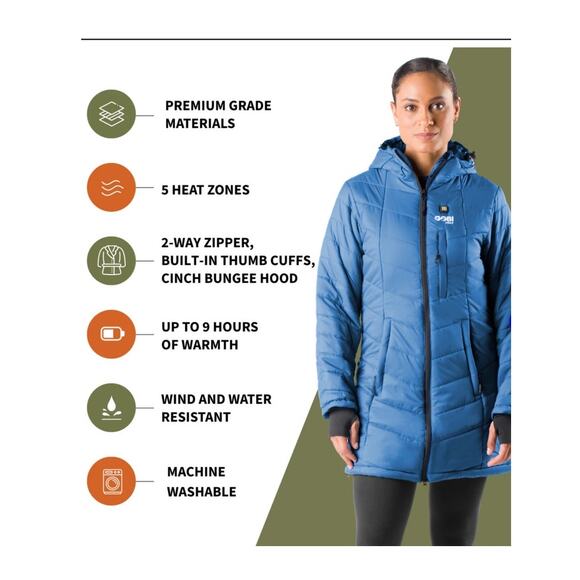 Victoria Women's Heated Coat size M - Picture 10 of 11